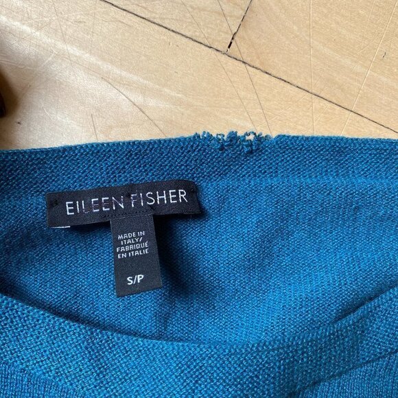 EILEEN Fisher Short Sleeve Sweater "Nile" Womens Sz Small Cashmere Boat Neck - Picture 5 of 7